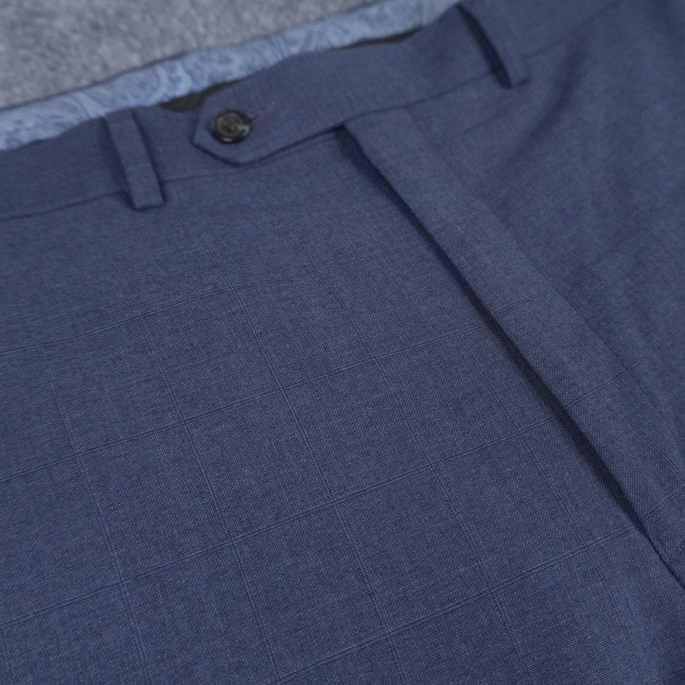 Lauren Ralph Lauren Dress Pants Mens 38x34 Blue‎ Windowpane Check Flat Front - Picture 3 of 11